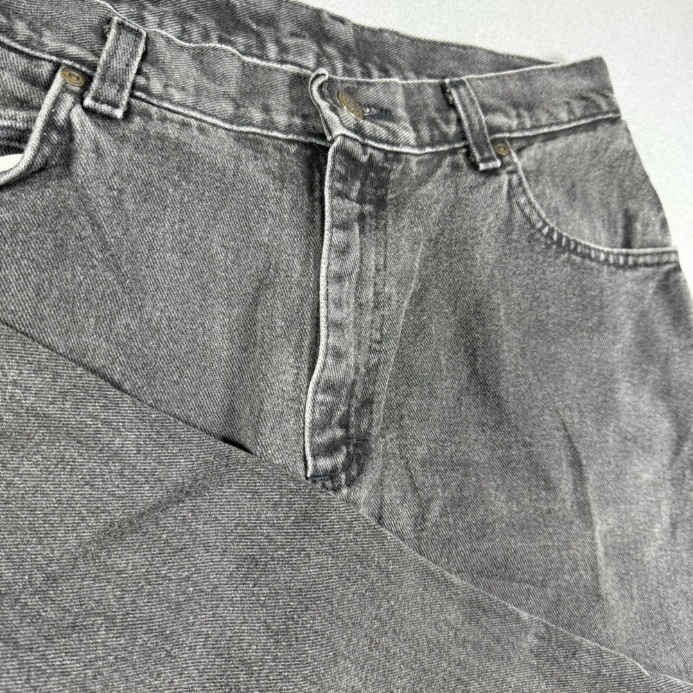 Lee Original Jeans Womens Black Acid Wash High Rise Tapered Leg Denim Pants